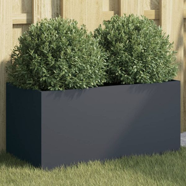 vidaXL Pflanzkübel Anthrazit 62x30x29 cm Kaltgewalzter Stahl, 841591