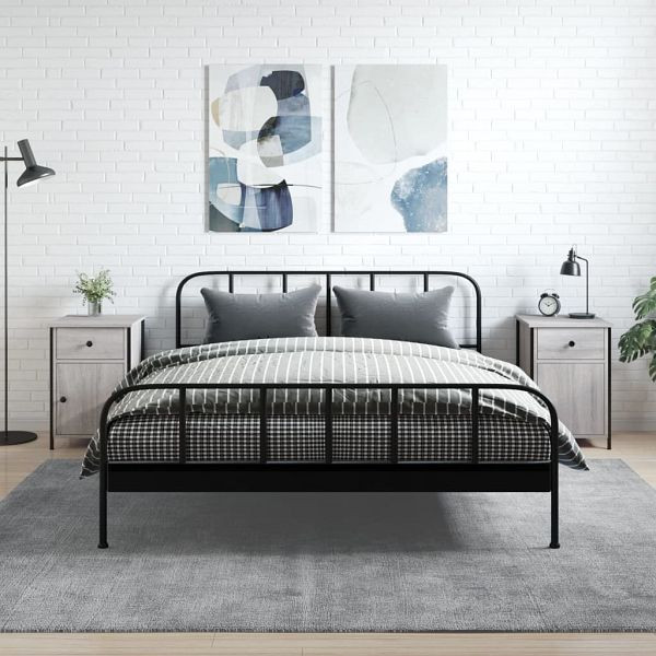 vidaXL Nachttische 2 Stück Grau Sonoma 40x42x60 cm Holzwerkstoff, 825910