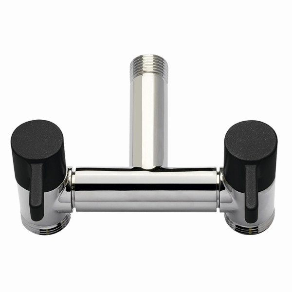 Aquajet Doppel-Zapfstelle ECO schwarz, verchromt, VE: 4 Stück, 73142BLK