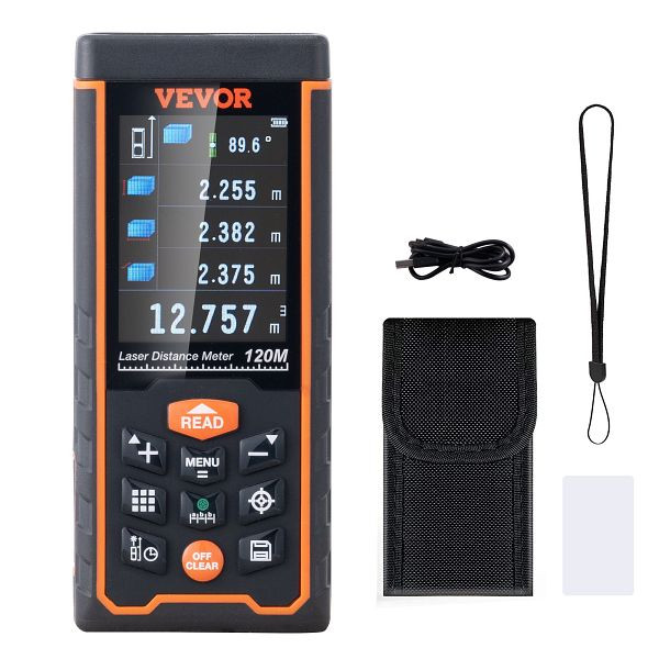 VEVOR Profi Laser Entfernungsmesser 121m Messbereich Distanzmesser mit Kamera ±1,5mm Genauigkeit, JGJLC400FT116PGW5V0