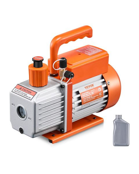 VEVOR Vakuumpumpe 5 CFM HVAC, 1-stufige Drehschieber-Vakuumpumpe, ZKBLJDJ12HP5O7RWSV2