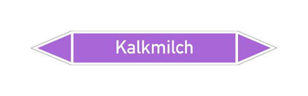 Schilder Klar Rohrleitungskennzeichen Kalkmilch, 187x26 mm Folie selbstklebend, 101615/61
