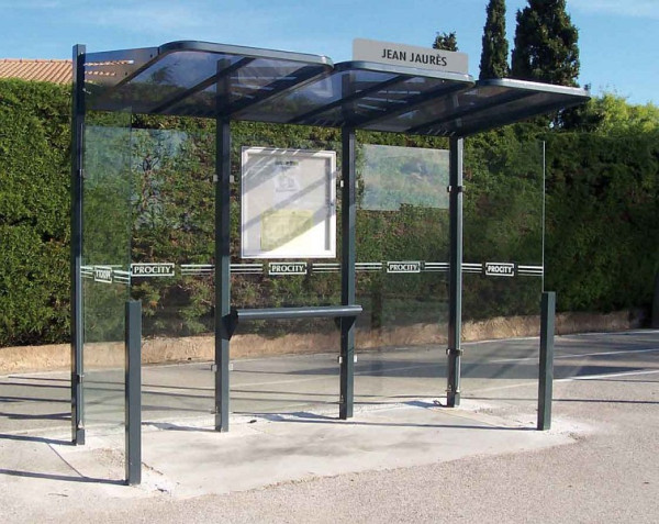 Procity Wartehalle Convi® - Standard - 2 Seitenverkleidung, Farbe RAL 9010, 529362.9010