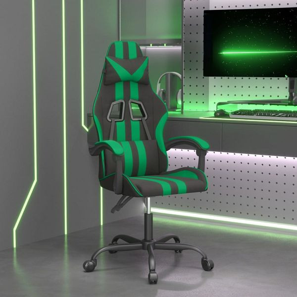 vidaXL Gaming-Stuhl Schwarz und Grün Kunstleder, 3143821