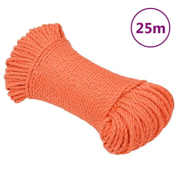 vidaXL Arbeitsseil Orange 6 mm 25 m Polypropylen, 152923