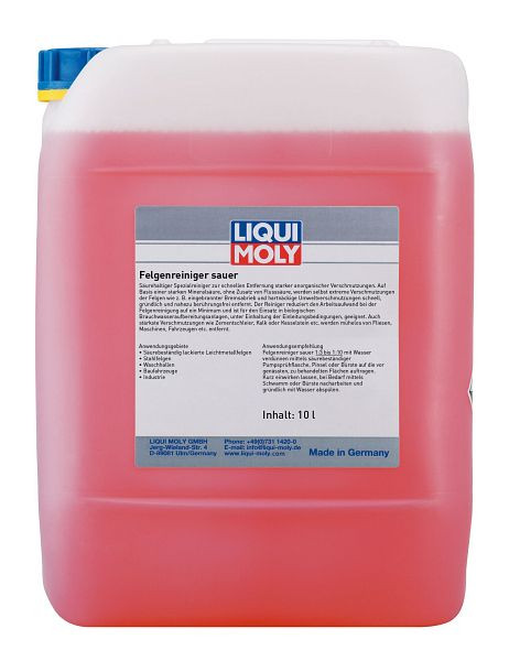LIQUI MOLY Felgenreiniger sauer, Kanister Kunststoff, VE: 10 Liter, 21672