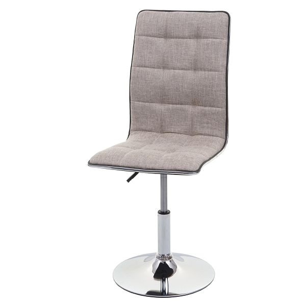 Mendler Esszimmerstuhl HWC-C41, Stuhl Küchenstuhl, höhenverstellbar drehbar, Stoff/Textil MVG, creme-grau, 74280