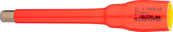 Hazet Schraubendreher-Steckschlüsseleinsatz, schutzisoliert, Vierkant hohl 12,5 mm (1/2 Zoll), Innen-Sechskant Profil, 10 mm, 986LG-10KV