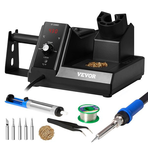 VEVOR Lötkolbenstation, 80 W, LCD-Display, Lötstationen-Set und 5 Lötspitzen, LTZDYX80WWHJ2MY2IV2