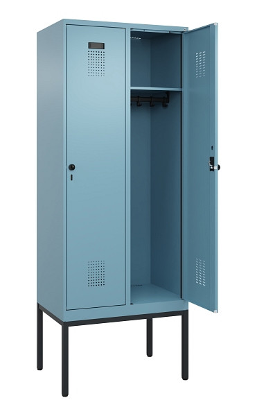 C+P Spind Evolo PLUS, Gestell, 2 Abteile, 2120x800x500mm, 0010/0010, Verschluss Drehriegel, Ablageböden 2, 0490307-22 S10021