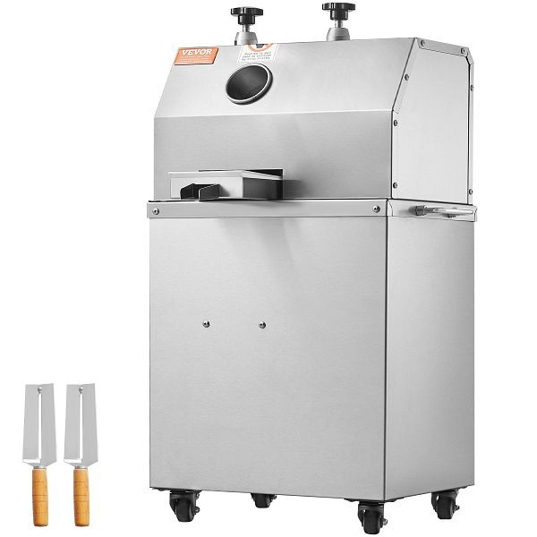 VEVOR Elektrischer Zuckerrohr-Entsafter, 750 W mit 300 kg/h hoher Leistung, 3 Edelstahlwalzen, 2,4 Zoll Großer Einlass, DDSYGZZZJDD3QKD1RV2