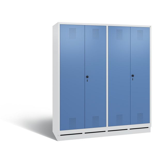 C+P Spind Evolo, 4 Abteile, H1800xB1590xT500 mm, Grau/Fernblau, 48022-42 S10190