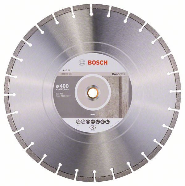 Bosch Diamanttrennscheibe Standard for Concrete, 400 x 20,00/25,40 x 3,2 x 10 mm, 2608602545