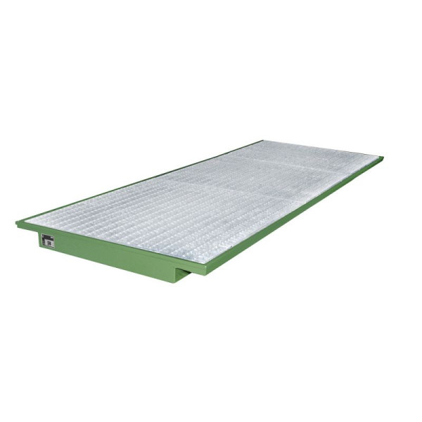 STEIN HGS Einhängewanne EHW, 3mm Stahlblech, verzinktes Gitterrost, 264 Liter, RAL 6011 resedagrün, Gesamthöhe 115 mm, lackiert, 79201.0028