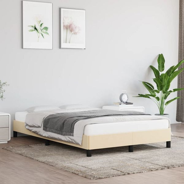 vidaXL Bettgestell Creme 120x200 cm Stoff, Polyester, 346709