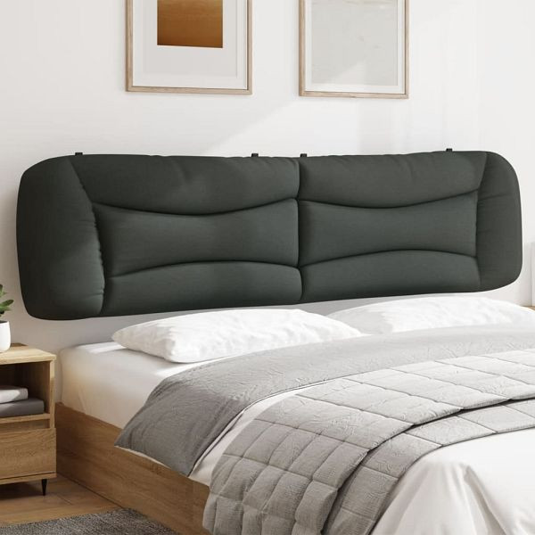 vidaXL Kopfteil-Kissen Dunkelgrau 200 cm Stoff, Polsterung: PP-Faser, 374617