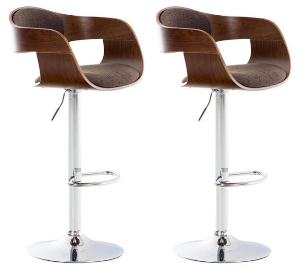 CLP Barhocker Kingston C Stoff, walnuss/braun, VE: 2 Stück, 315027