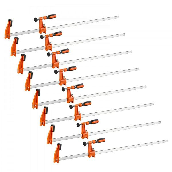 VEVOR Schraubzwingen 8er-Pack, 91,4 cm Öffnung, F-Zwingen, 272 kg, mit Kunststoffauflage, Gusseisen & Stahl, für Holz & Metall, FJZTDSD8JT3680VF3001V0