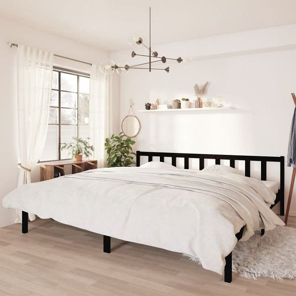 vidaXL Massivholzbett Schwarz Kiefer 200x200 cm, 810106