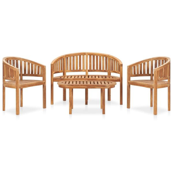 vidaXL 4-tlg. Garten-Lounge-Set Massivholz Teak, 3059961