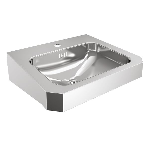 KWC Einzelwaschtisch, Anima, Edelstahl, 500x150x446 mm, mit Überlauf, mit Amaturenbohrung, 2000103094