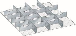 LISTA Set Schlitzwände und Trennbleche 36x36E (BxTxFH) 612x612x250mm, 3 Schlitzwände 36 E, 15 Trennbleche 9 E, 80.689.000