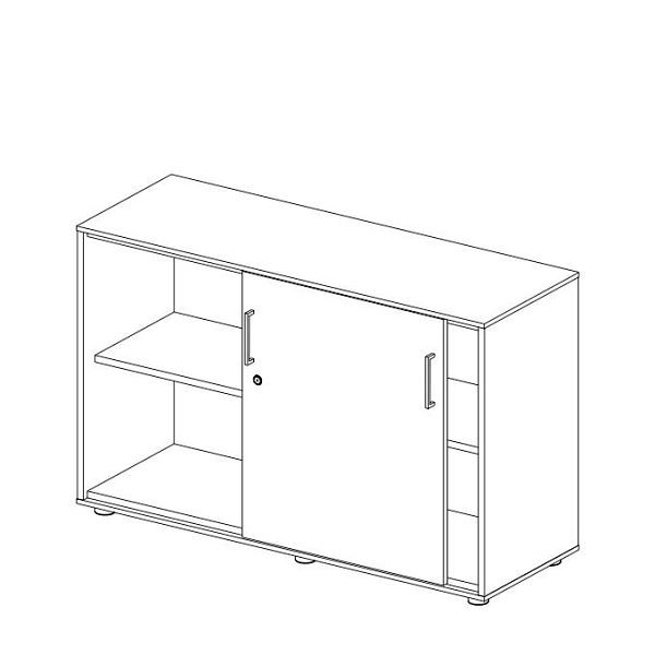 Deskin Schiebetürenschrank EVO, Dekor lichtgrau, B 1200 x H 758 x T 420 mm, 275230