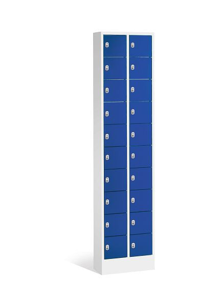 C+P Kleingefachschrank Intro, H1950xB460xT200mm, Farbe: Lichtgrau / Enzianblau, 80700-203 S10079