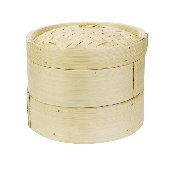 Vogue Bambus Dampfgarer 20cm, 2-Ebenen-Design, mehrere Gerichte gleichzeitig, K303