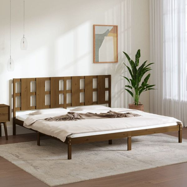 vidaXL Massivholzbett Honigbraun Kiefer 200x200 cm, 3105623