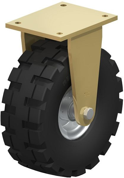 Blickle BS-VLE 310K Stahlgeschweißte Schwerlast-Bockrolle, Super-Elastik-Vollgummi, Schwarz, 40899