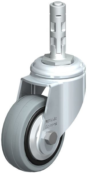 Blickle LKRA-VPA 80G-11-FA-E11 Apparate-Lenkrolle mit Expander, Vollgummi, Grau, 750880