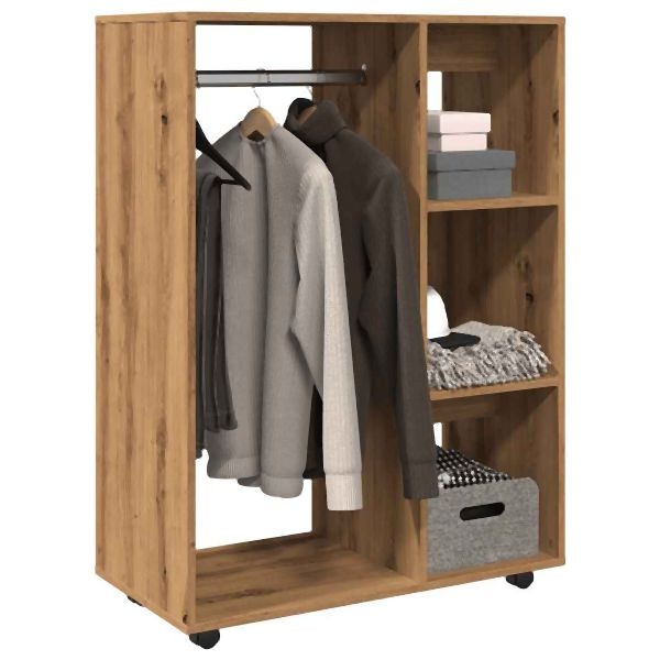 vidaXL Kleiderständer Artisan-Eiche 80x40x110 cm Holzwerkstoff, 856669