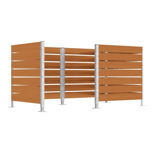 STEIN HGS Modulierbare Mülltonnen-Umhausung aus Kompaktholz, 1500 mm, Helle Eiche, 78158.0002