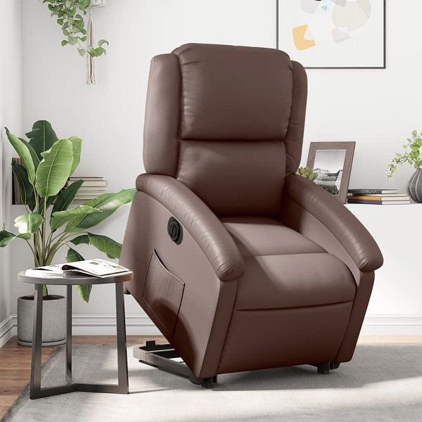 vidaXL Relaxsessel mit Aufstehhilfe Elektrisch Braun Kunstleder, 3204242