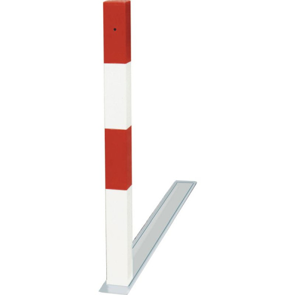 Stein HGS Absperrpfosten -SESAMplus-, umleg- und versenkbar, Dreikant/ rot-weiß, ohne reflektierende Rotringe, 11737-01
