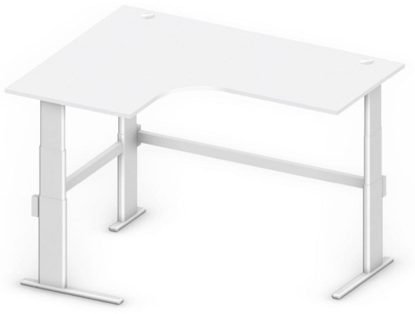 Deskin Sitz-/Stehtisch Jumboform Comfort MULTI M, Dekor lichtgrau, B 1800/800 x T 1400/800 x H 655-1305 mm, Freiform linksseitig, 275367