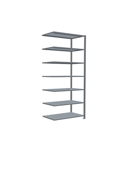Schulte Anbauregal, Büro-Steckregal MULTIplus150, 2300 x 1000 x 600 mm, 7 Fachböden, Längenriegel, verzinkt, ohne Mittelanschlag, 17770