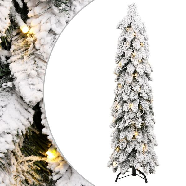 vidaXL Künstlicher Weihnachtsbaum Beleuchtung & Schnee 80 LEDs 150 cm, 357697