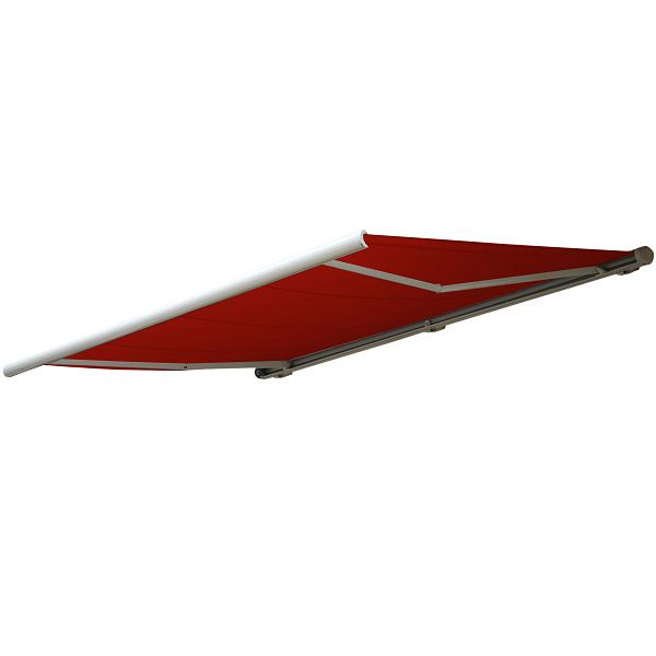 Mendler Elektrische Kassettenmarkise T124, Markise Vollkassette 5x3m, Polyester bordeaux-rot, 76483+35606