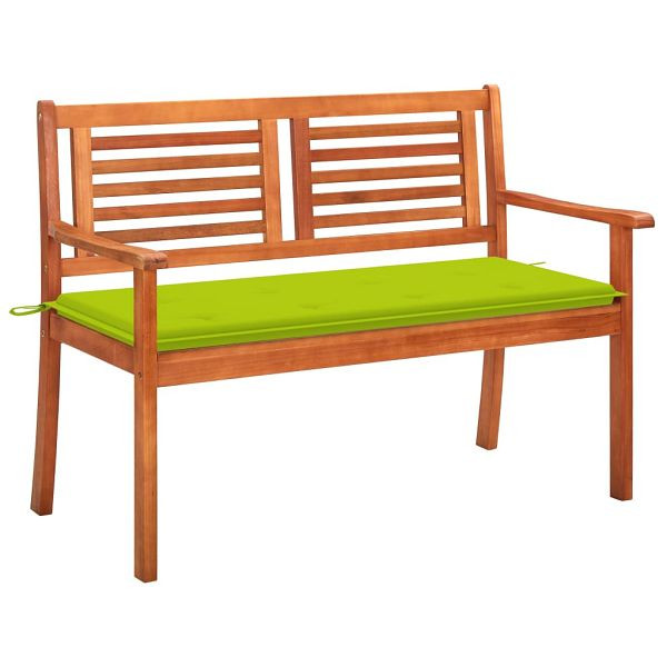 vidaXL 2-Sitzer-Gartenbank mit Auflage 120 cm Massivholz Eukalyptus, 3060980