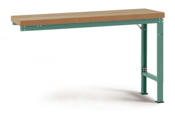 Manuflex Anbauwerkbank PROFI Spezial mit Multiplexplatte, BxTxH = 1250 x 700 x 750-1050 mm, Graugrün, WP7005.0001