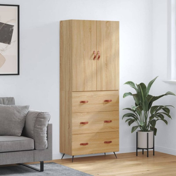 vidaXL Highboard Sonoma-Eiche 69,5x34x180 cm Holzwerkstoff, 3195822