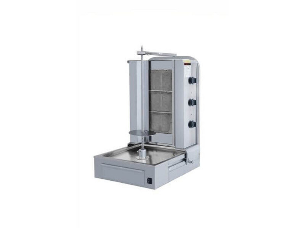 SGS Gastro Gas Dönergrill mit Motor unten, Gyrosgrill 3 Brenner, max. 40 kg, inkl. Flügeltüren, DS23
