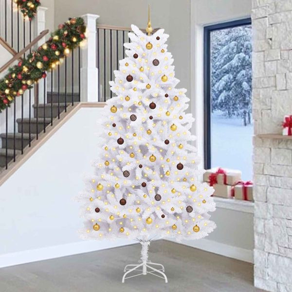 vidaXL Künstlicher Weihnachtsbaum Weiß 128 x 128 x 270 cm, 3210136