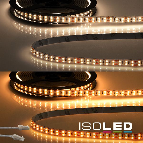 ISOLED LED CRI919/940 MiniAMP CCT Flexband, 24V DC, 10W+10W, IP20, 500cm, Kabel beidseitig + maleAMP, 480 LED/m, 114642