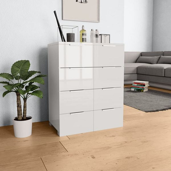 vidaXL Sideboard Hochglanz-Weiß 60x35x80 cm Holzwerkstoff, 283712