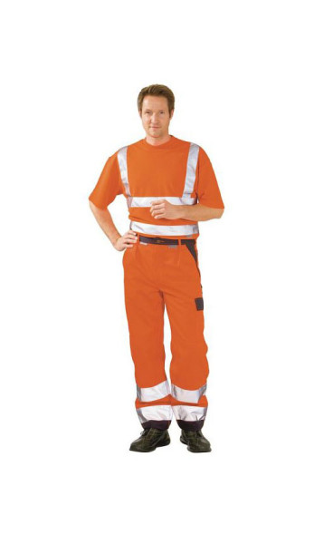 Planam Warnschutz Bundhose, orange/marine, Größe 24, 2016024