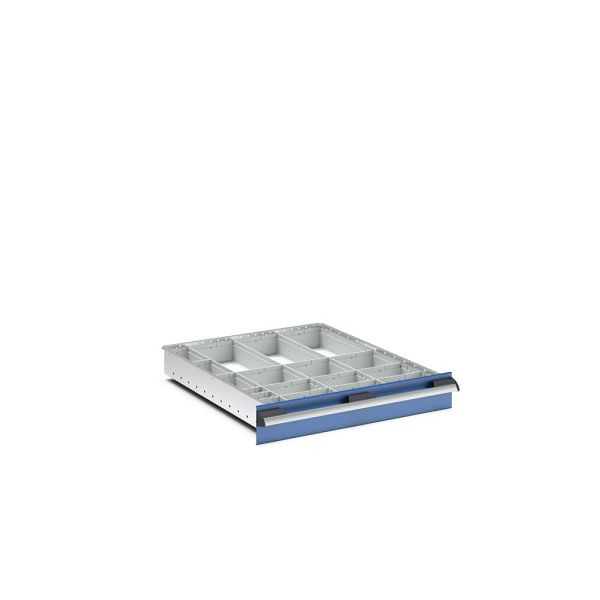 bott cubio Sortiment mit 18 Boxen, BxTxH: 650x750x68mm, Kunststoff / RAL 7035, Lichtgrau, 43020762