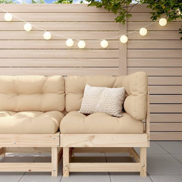 vidaXL Ecksofa mit Kissen Massivholz Kiefer, Füllmaterial: PP-Baumwolle, 825422